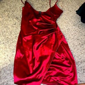 Red body con dress